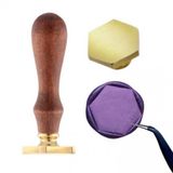 Boş Mum Mühür Pirinç Damga Kafası Petek Şekil 25x28.8mm Gold