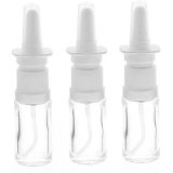 Boş şeffaf cam burun spreyi şişesi, 10 ml, parmak püskürtücü, Kosmetex cam burun püskürtücü, buharlaştırıcı, burun püskürtme şişesi, 3 x 10 ml şeffaf cam