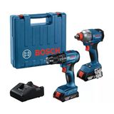 Bosch 06019N2124 GDX 18V-285+GSB 185-LI 2'li Somun Sıkma ve Darbeli Matkap Seti