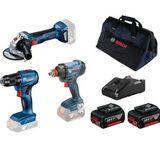 Bosch 0615990N3P GSR 185 + GDX 180 + GWS 180 2x4 Ah Akülü Vidalama ve Taşlama Seti