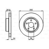 Bosch 0986478293 260 24-22 mm Hava Kanallı 26300AE090 Ön Fren Diski