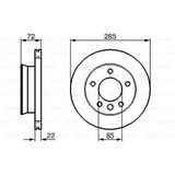 Bosch 0986479212 285 22-19 mm Hava Kanallı Yüksek Karbon Alaşımlı MB9034210012 Ön Fren Diski