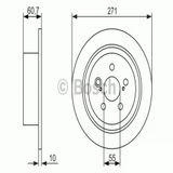 Bosch 0986479613 Toyota Avensis 1.6 1.8 2.0 Vvt I 00-03 271X5 4243105040 Düz Arka Fren Diski