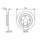 Bosch 0986479A92 0 Honda Civic 2012-276X5 42510TV0E01 Düz Arka Fren Diski Aynası