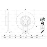Bosch 0986479E49 On Fren Dıskı A4 Allroad B9 8Wh 8Wj A4 B9 8W2 8Wc A4 B9 Avant 8W5 8Wd A5 F53 F5p A5 Convertı 0 Df6950s Zımmermann 100 3377 20 Oem