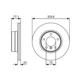 Bosch 0986479S29 BMW E60 04>10 Havalı Ön Fren Diski