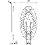 BOSCH 0986479W68 On Fren Disk Aynasi Doblo Albea Linea Bravo Panda 1.4 / 1.3Jtd Stilo Idea 1.2 16V 1.3Jtd Tempra Tipo 2 0060806137 51749124 (WH322376A) (2 Adet Fiyatidir)