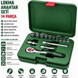 Bosch-1 600 A02 By0 Set 1/4" 14 Adet 6gen Anahtar 431 Lokma Mafsal Lokma Uç Uzatma Kol Cırcır Kolu