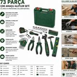 Bosch-1 600 A03 9HZ Hırdavat Set 73 Adet 531 Yedek -Şerit Metre-Kalem