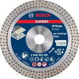 Bosch 1 x Expert Hard Ceramic elmas kesme diski, delik 10 mm (sert fayanslar için, sert taş, çap 76 mm, profesyonel aksesuar, mini açılı taşlama makinesi)
