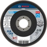 Bosch 1 x PRO Metal X571 Flap Disc Açılı Versiyon Fiber Küçük Açılı Öğütücüler için (Çelik, Paslanmaz Çelik, Çap 115 mm, Grit 120, Profesyonel Aksesuar Küçük Açılı Öğütücü)