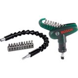 Bosch 10 Parça Cırcırlı Tornavida Seti + 10 Parça Esnek Bükülebilir Vidalama Uzatma Adaptörü