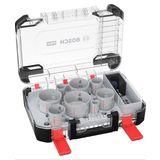 Bosch 11 x PRO Multi Material Power Change Plus delik açma testeresi seti, şeffaf kılıf (yumuşak ahşap, alçıpan duvar için, Ø 25, 32, 40, 54, 60, 68, 76, 86 mm, profesyonel aksesuar, matkap/tornavida