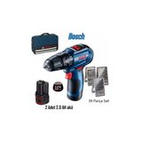 Bosch 12 V Çift Akülü Darbeli Vidalama Makinesi + 39 Parça Vidalama Set