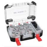 Bosch 14 x PRO Multi Material Power Change Plus Delik Testeresi Seti – Şeffaf Kılıf (Yumuşak Ahşap, Alçıpan Duvar için, Ø 20 – 76 mm, Profesyonel Aksesuar Matkap/Tornavida için)