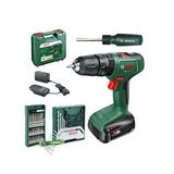Bosch 18v-40 Akülü Vidalama (tek) Batarya 2 Ah, 41 Parça Allen Takımı Ve Tornavida