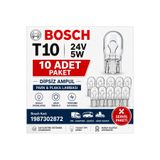 Bosch 1987302872 24V 5W T10 Dipsiz Ampul Park Plaka Lambası 10'lu Paket