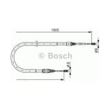 Bosch 1987477237 El Fren Telı Arka Sag / Sol P207 Boy:1905 Kampana Fren 06