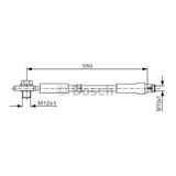 BOSCH 1987481091 FREN HORTUMU; ARKA. 350.00 MM