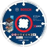 Bosch 1x EXPERT Diamond Metal Wheel X-LOCK Kesme Diski 115 mm (Dökme demir, Paslanmaz çelik, Çelik, Demir içermeyen metalle, Ø 115 mm, Aksesuar Küçük Avuç Taşlama Makinesi)