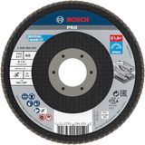 Bosch 1x PRO Metal X571 Flap Disc Angled Version Fiber for Small Angle Grinders (Çelik, Paslanmaz Çelik, Ø 115 mm, Grit 60, Profesyonel Aksesuar Küçük Açılı Öğütücü)