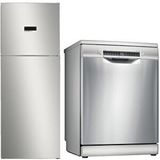 Bosch 2 Li Beyaz Eşya Set Kdn55xie0n Buzdolabı - Sms4iki62t Bulaşık Makinesi Gri