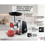 Bosch 2000 Watt Motor Gücü ve Kolay Kullanım Özellikleri ile MFW67440 Kıyma Makinesi - Siyah - Gümüş
