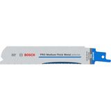 Bosch 25x PRO Medium-Thick Metal S937BEF Hassas Panter Testere Bıçağı (Metal Borular ve Profiller, Demir İçermeyen Metaller, Uzunluk 150 mm, Professional Aksesuar Panter Testere)