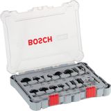 Bosch 2607017471 15 Parça 6 mm Pro Karışık Freze Seti | Yumuşak ahşap, sert ahşap için, Ø 13-16 mm, profesyonel aksesuar üst freze, kenar frezesi