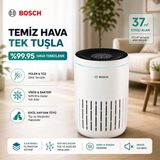 Bosch 37,5 M² Hepa Aktif Karbon Akıllı Sensörlü Hava Temizleyici Cihaz Sessiz Beyaz Oda Tipi