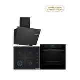 Bosch 3'lü Ankastre Seti Hua717ba0t - Pop6c6p31o - Dwk66pj60t - Siyah