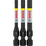 Bosch 3x PRO T Impact Bit Seti, T25, T30, T40, 55 mm, 3 parçalı | Uzunluk 55, 55, 55 mm, profesyonel aksesuar tornavida, matkap/tornavida