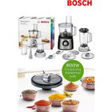 BOSCH 50 Fonksiyonlu Hamur Yoğurma Smoothie Rende Öğütücü Doğrayıcı Hepsi Bir Arada Mutfak Robotu 800 W Güçlü Motor - Siyah