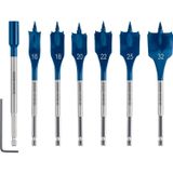 Bosch 7 x Expert Self Cut Speed yassı freze matkap seti (yumuşak ahşap, sunta, çap 16 – 32 mm, profesyonel aksesuar, matkap/tornavida için)