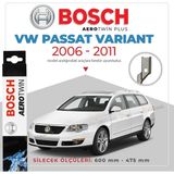 Bosch Aerotwin VW Passat Variant 2006-2011 Uyumlu Muz Silecek Takımı