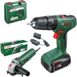 Bosch Akülü Vidalama ve Avuç Taşlama Seti, 18V, 2 Ah Batarya, 700-115 Pws - Seçenek 1