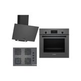 Bosch Ankastre Gri 3'lü Set 310 HBF512BH1T-POP7C9P30O-DWK64PJ70T A Enerji Sınıfı Modern Tasarım