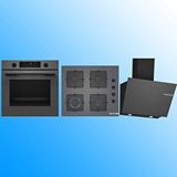 Bosch Antrasit 3'lü Ankastre Set ( Hua736en0t-pop6c9p30o-dwk66pj70t ) Antrasit
