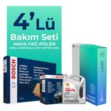 Bosch Audi A5 2.0 TFSI Shell Motor Yağlı 2008-2017 4'lü Filtre Bakım Seti