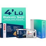 Bosch Audi A5 45 TFSI Shell Motor Yağlı 2020-2024 4'lü Filtre Bakım Seti