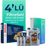 Bosch Audi A7 3.0 Dizel Quatro 245hp Filtre Bakım Seti Liqui Moly Motor Yağlı 2010-2016 4 Lü