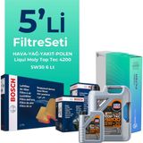 Bosch Audi A7 3.0 Dizel Quatro 272 Hp Filtre Bakım Seti Liqui Moly Motor Yağlı (2014-2018) 5 Li
