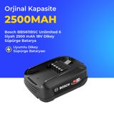 Bosch BBS611BSC Unlimited 6 Siyah 2500 mAh 18V Dikey Süpürge Batarya UMBBOSCHBBS275B