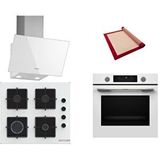Bosch Beyaz 3 lü Ankastre Set 343 ( HUA736EV0T - POP6C2P30O - DWK63PJ20T ) - Buhar Destekli - Fırın Matı ile