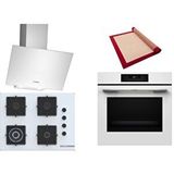 Bosch Beyaz 3 Lü Ankastre Set 359 ( Hjg852yw0t - Poh7c2p30o - Dwk64pj20t ) 67cm Wok Bek Ocak - 3d Fry Hava Ile Kızartma - Pişirme Matı Ile