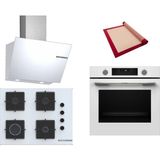 Bosch Beyaz 3 Lü Ankastre Set 379 ( HUA736EV0T - POP7C2P30O - DWK66PJ20T ) 67CM Ocak - Buhar Destekli -