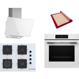Bosch Beyaz 3 Lü Ankastre Set 407 ( HJG852YW0T - POP7C2P30O - DWK63PJ20T ) 67CM Ocak - 3D Fry Hava ile Kızartma -