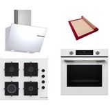 Bosch Beyaz 3 Lü Ankastre Set 411 ( HUA717BV0T - POP6C2P30O - DWK66PJ20T ) - Buhar Destekli - Pişirme Matı ile