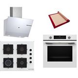 Bosch Beyaz 3 Lü Ankastre Set 447 ( HUA717BV0T - POP6C2P30O - DWK67PJ20T ) - Buhar Destekli - Pişirme Matı ile