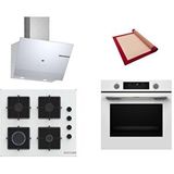 Bosch Beyaz 3 Lü Ankastre Set 451 ( HUA736EV0T - POP6C2P30O - DWK67PJ20T ) - Buhar Destekli - Pişirme Matı ile